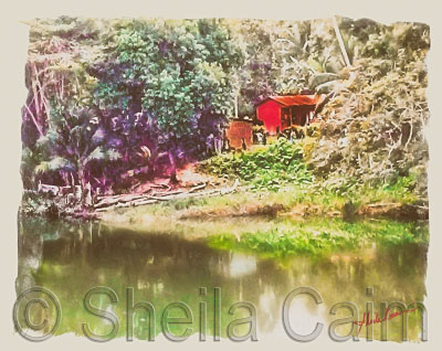 Dreamy river scene in Melchior, Guatemala